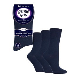 SockShop 6 Pairs Ladies Gentle Grip Socks Navy