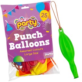 jaunty partyware Jaunty Partyware 25x Large Punch Balloons for Kids Ideal Party Bag Fillers - 12 Inch Large Size - Assorted Colours - Fun Children's Party Ideas - Thick & Strong - Easy to Inflate