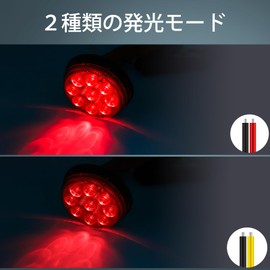 Ygmylandbb LED Truck Side Marker Lamp Shoulder Light Car Width Light 24V 12V 9 LED Side Light Truck Trailer Decor High Brightness Waterproof Red Light (Highlight & Low Light) Round Set of 2
