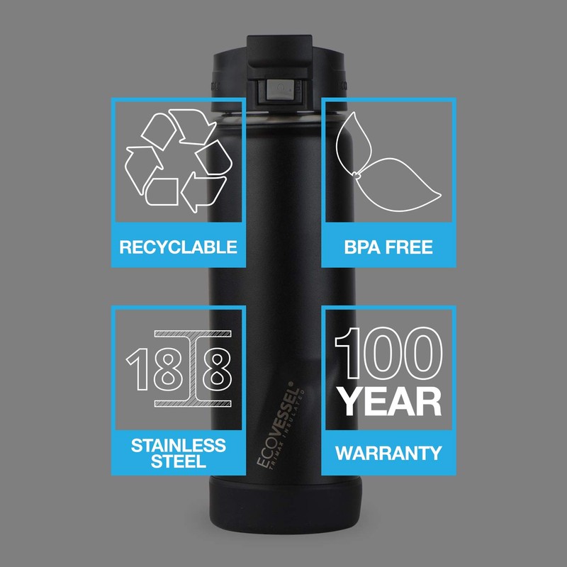 EcoVessel PERK Vacuum Insulated Stainless Steel Coffee & Tea Travel