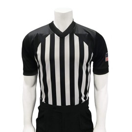 Smitty Men's Collegiate Basketball Body Flex Referee Shirt - Made in The USA (XX-Large) White/Black