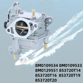 Boat Motor Carburetor 8M0109534 8M0109533 8M0129551 853720T14 853720T16 853720T19 853720T20 Compatible with Mercury Mariner Outboard Engine 4-Stroke 15HP 20HP