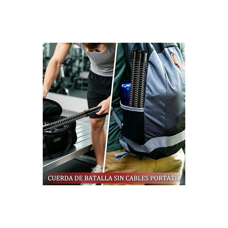 Cuerda de batalla inalámbrica (2 Pcs) cuerdas de entrenamiento portátiles