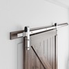 SMARTSTANDARD 7 Feet Brushed Nickel Barn Door Hardware Kit-Heavy Duty