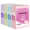 SUNEE 3 Ring Binders 2 Inch 4 Pack, Clear View
