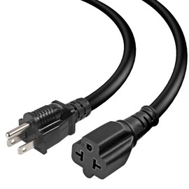 6 FT 12 Gauge Heavy Duty Extension Cord, VSEER 12AWG 15Amp 5-15P Household AC Plug Adapter [4-in-1] to 20Amp 5-15R, 5-20R, 6-15R, 6-20R, T Blade Outlet Power Cord.