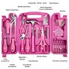 Pink Tool Set for Women, 136-Piece Household Small Tool Set,