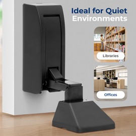 SereneLife Heavy Duty Door Stopper, Automatic Door Stop with Smooth Auto Close, Soft Stop, Noiseless Hydraulic Door Stop for Home and Office, Commercial Grade Carbon Steel Design, Black, 6" x 2" x 1"