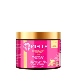Mielle Pomegranate & Honey Maximum Hold Gel Style, Long-Lasting Definition & Shine for Flawless, Frizz-Free Curls, 464 g (Pack of 1)