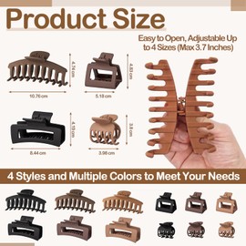 12 Pcs French Hair Clips for Women - 4 Styles Non-slip Claw Clips Matte Hair Claws for Thin Thick Hair, Compact Hair Clip Combination Pack for Girls