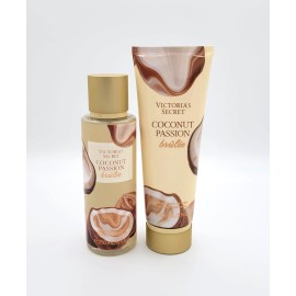 Victoria's Secret Coconut Passion Brulee Body Mist Spray & Body Lotion Set of 2