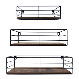 CRUGLA Floating Shelves Wall Mounted Set of 3, Hanging Storage Wall Shelf for Bathroom, Living Room, Bedroom, Kitchen Home