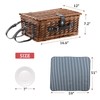 HYBDAMAI Picnic Basket for 4 with Waterproof Picnic Blanket and