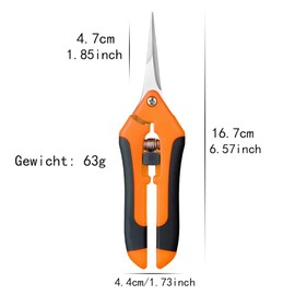 Oneyijun Pack of 2 Professional Pruning Shears & Pruning Shears Made of Stainless Steel - Heavy Duty, Precision Blades for Clean Cuts on Branches, Hedges, Roses, Flowers and Plants (Green Orange)