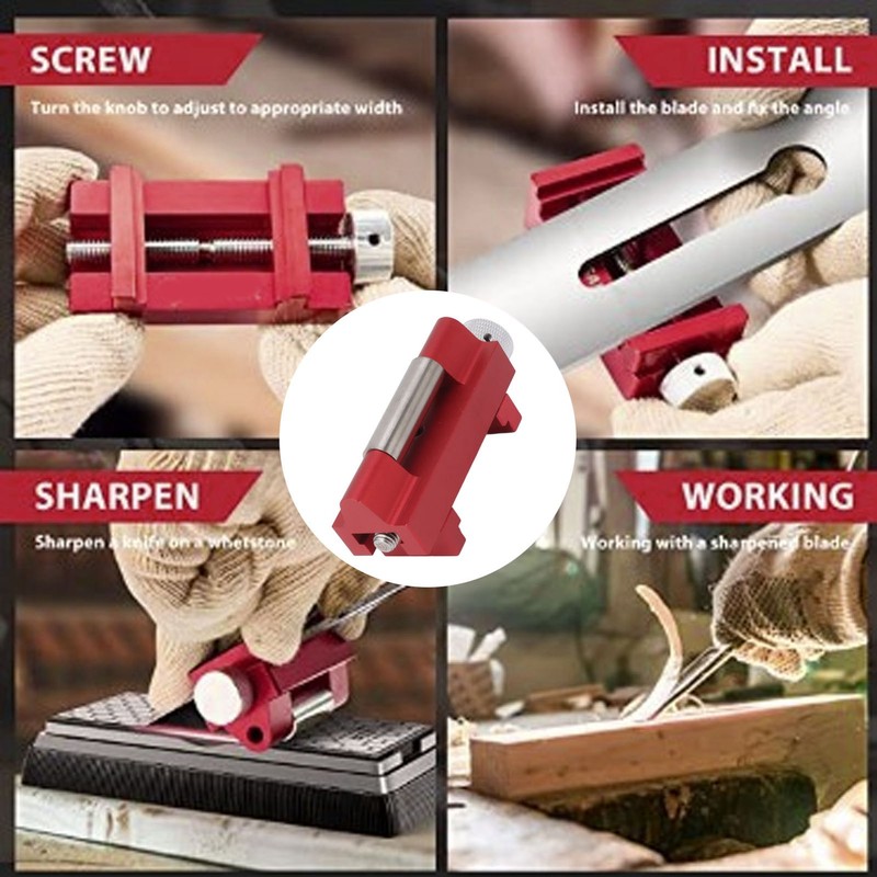Honing Guide Tool Red Chisel Sharpening Jig Tool for Woodworking