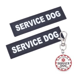 NICENEEDED 3 Pcs Service Dog Patches Set, Servcie Dog Tags for Harness, Dog Vest Harness Patches Removable Dog Tags Hook Backing Tags Easily Attach to Dog Collar for Small or Medium Working Dog