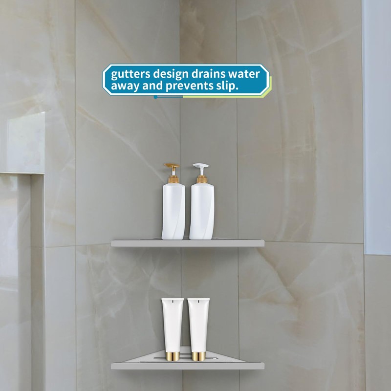 Skelang 304 Stainless Steel Corner Shelf, Triangle Shower Caddy, Floating