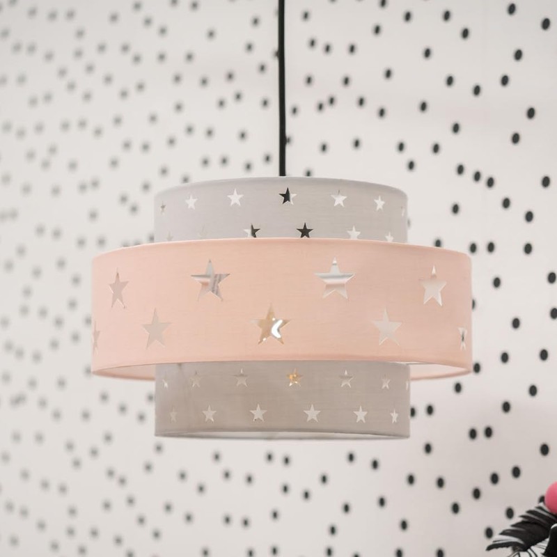 MiniSun Modern Pink & Dark Grey Cut Out Star Design