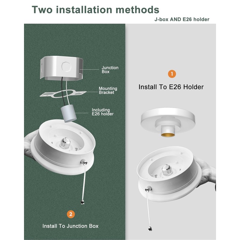 Lightdot 7” Modern LED Ceiling Light with Pull Chain 12W