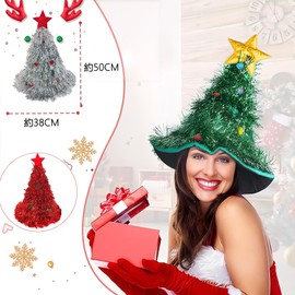 KEKVE Santa Hat, Glowing Santa Hat, Christmas Tree Hat, Christmas Santa Hat, Adult Fluffy Christmas Hat, Christmas Decoration, Santa Hat Christmas, New Year, Party Supplies, Unisex, Red, Photography