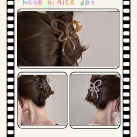 Kasmena Butterfly Hair Clips for Women Girls,Hair Bows Claw Clips Jelly Butterfly Clips Nonslip Bow Clips Coquette Hair Styling Accessories,6PCS