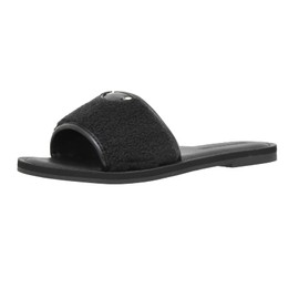 CUSHIONAIRE Women's Currie slide Sandal with Memory Foam, Black 9
