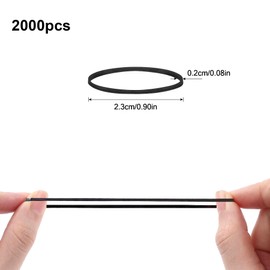 Kleine Schwarz Gummibänder für Haarbänder Gummibänder Mini Kleinkind Zöpfe Pferdeschwanz Halter für Mädchen Kinder dicke Haare Gummibänder keine Beschädigung Handwerk Büro 2000pcs -2,2cm