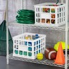 Sterilite Storage Crate, Stackable Plastic Bin Open Basket with Handles,