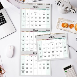 2026 Wall Calendar - 3 Month Wall Calendar 2026 from January 2026 to December 2026, 3 Month Calendar 2026 Vertical with Thick Paper, 2026 Calendar, 11.3" x 26" (Opened)