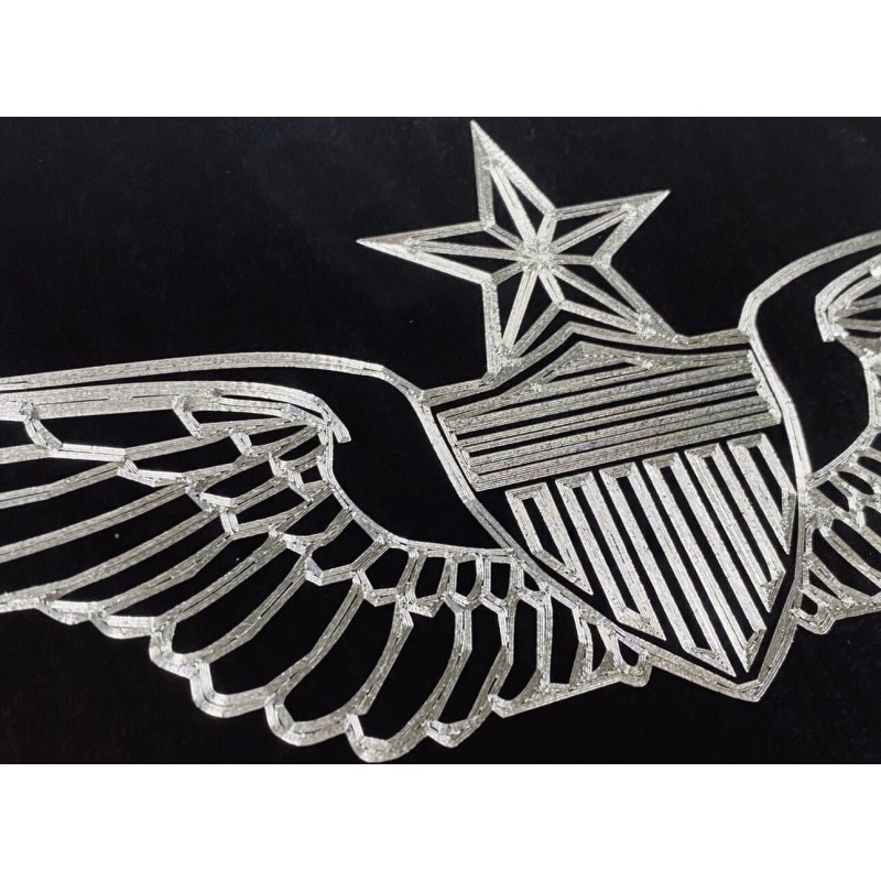 BLVD Engraved Senior Army Aviator Wings Car Tag Diamond Etched