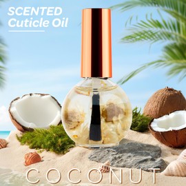 Cuticle Oil, Nail Oil Infused with Real Flowers, 15 ML Hydrates, Moisturizes, Strengthens, Repairs, Revitalizing for Nails Damage Dry Cuticle, Nail Treatment, Coconut
