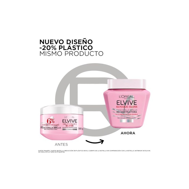 L'Oréal Paris Elvive Mascarilla Capilar Glycolic Gloss 300 g