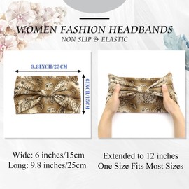 Wide Headbands for Women Solid Color Head Wraps Neutral Thick Hairbands Large African Hair Bands Light Green Bandanas Elastic Sport Yoga Knotted Turban Stylish Hair Accessories 4Pcs