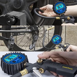 Goodyear Tyre Inflator Air Gun Tool with Digital Pressure Gauge Attachment for Air Compressors