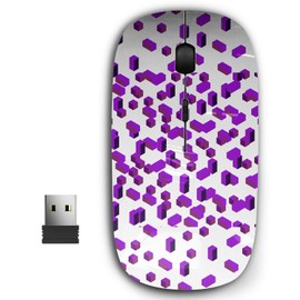 KAWAMOUSE 2.4G Ergonomic Portable USB Wireless Mouse for PC, Laptop, Computer, Notebook with Nano Receiver (Purple Isometric)