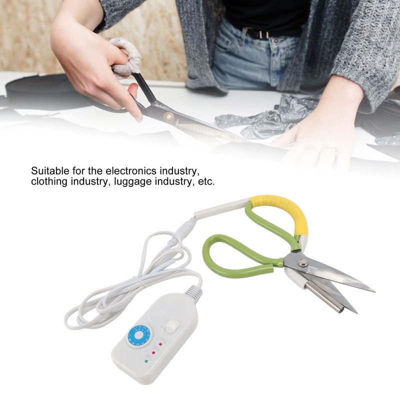 Electric Heating Shears Steel Blades Adjustable Temperature Heated Scissors for