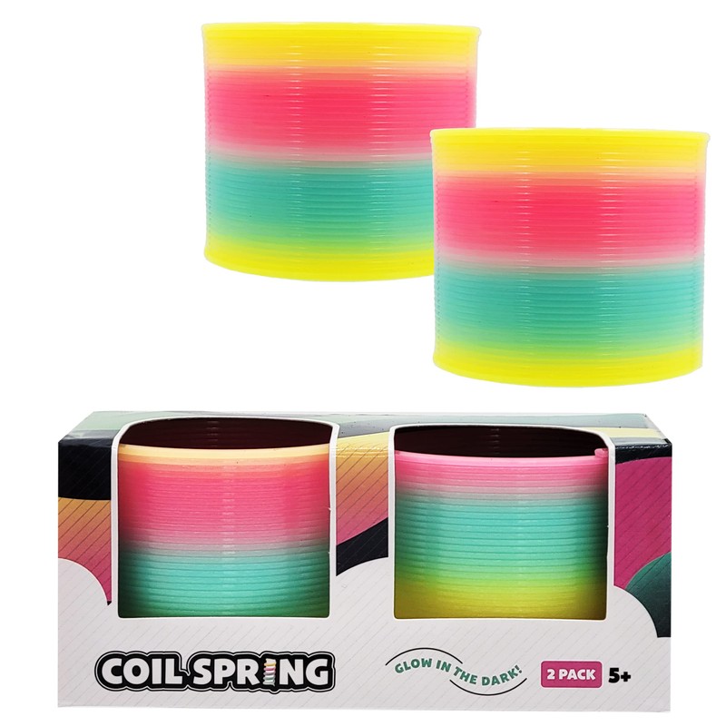 The Dreidel Company Plastic Coil Spring, Glow-In-The-Dark Magic Rainbow Slingy,