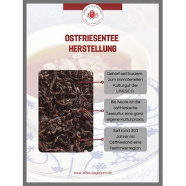 Lerbs & Hagedorn, Organic Tea Ostfriesen Broken | Strong, Content 250 g (approx. 20 Litres) Assam Tea, South Indian Tea, Tea Blend, Black Tea