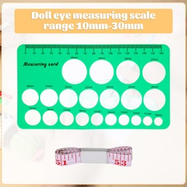 Safety Eye Sizer Tool, 10~30mm Diameter Measuring Ruler Safety Eye Ruler for Doll, Attaching Safety Eyes Tool for Helps You Measure Safety Eyes Size for DIY Stuffed Animal Eyes Install Doll Making