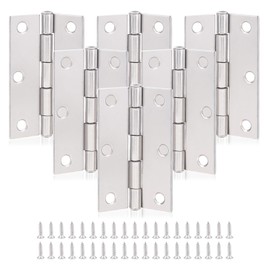 MABAHON 6 Pcs Door Hinges, Interior Door Hinges 3 Inch, Square Corner Door Hinge Exterior Heavy Duty Hinges Hardware (Silver)
