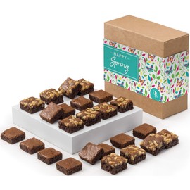 Fairytale Brownies Spring SUGAR-FREE Magic Morsel 24 Gourmet Chocolate Food Gift Basket - 1.5 Inch x 1.5 Inch Bite-Size Brownies - 24 Pieces - Item CR524SP