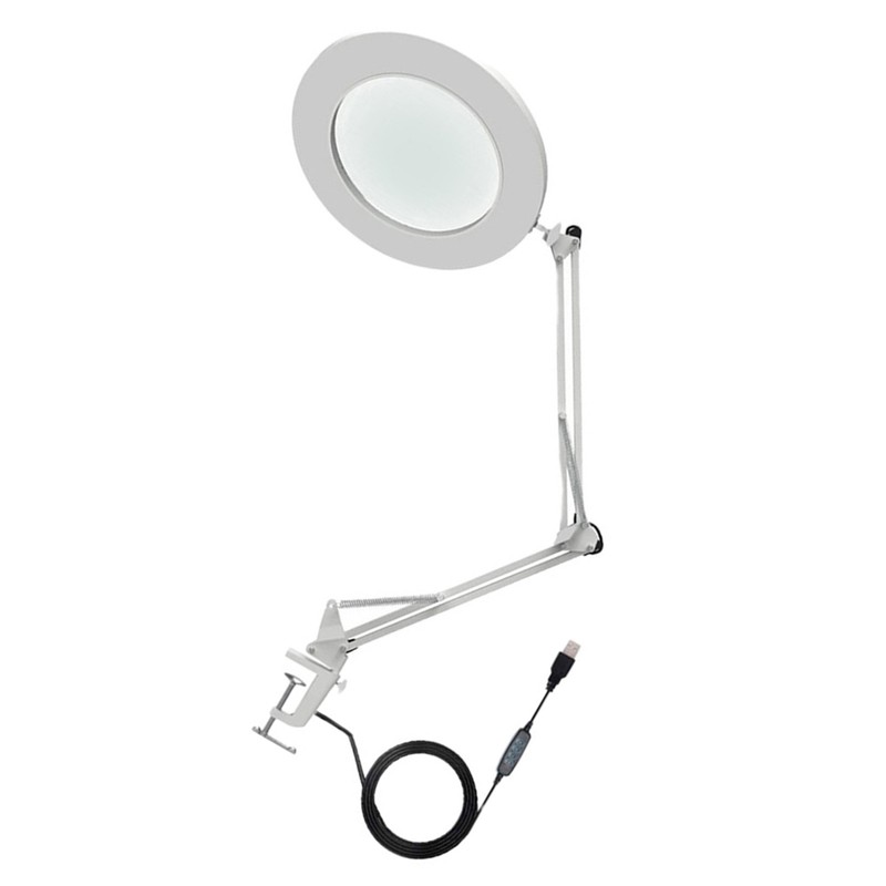 10X Magnifying Glass with LED Light Flexible Arm Brightness Adjustable
