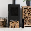 AuldHome Design Enamelware Fireplace Matches Holder (Black), Farmhouse Storage Container