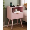 JOONEE Nightstand with Oultlet,Modern Bedside Table with Storage Drawer and
