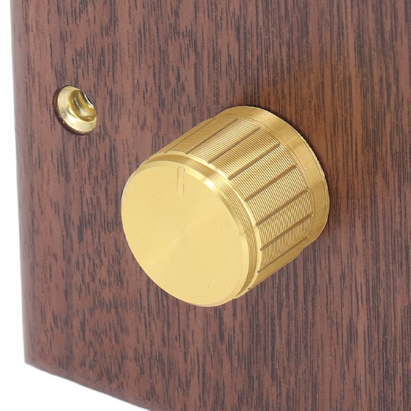 Dimmer Switch with Brass Knob Black Walnut Wood Rotary Dimming