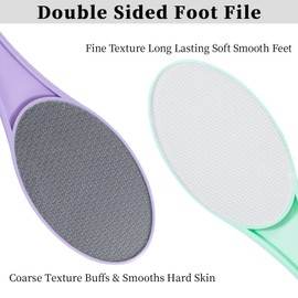 Beomeen 3 Pack Nano Glass Foot File Callus Remover for Feet, Double Sided Foot Scrubber, Dead Skin Remover, Hygienic Pedicure Tool, Hair Eraser for Softer and Smoother Feet and Hands,Green Blue Purple