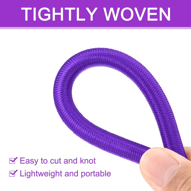 DMiotech 0.4 Inch Shock Cord, 10 Feet Purple Bungee Cord