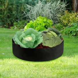 Toyosport 2 Pcs Felt Planting Bags, Round Garden Fabric Grow Bags, Black Heavy Duty, Ideal for Outdoor Gardening, Suitable for Vegetables, Flowers, and Fruit Trees