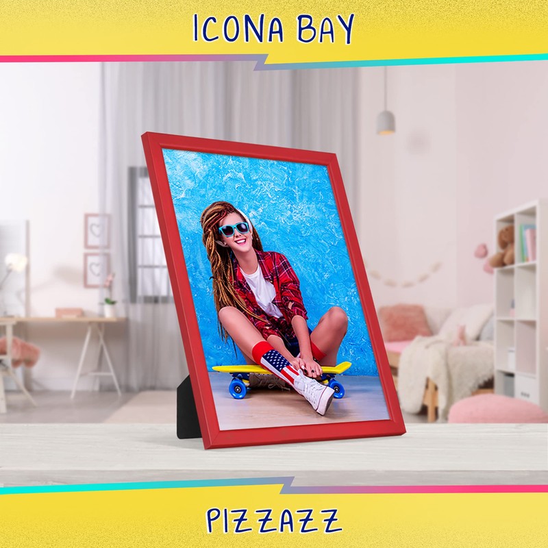 Icona Bay 8x10 Picture Frame, Red Colored Solid Wood Scandinavian