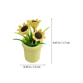 Gadpiparty 2pcs Doll House Potted Plant Desk Decorations Artificial Plants Miniature Potted Plants Minitures Tiny Fake Plants Decor Decoraciones para Salas De Casa Resin Baby Ob11 Flowers